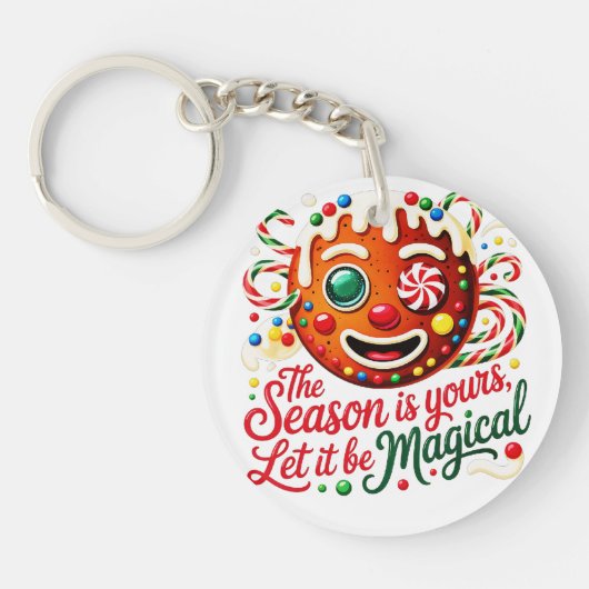 Magical Gingerbread Man Keychain: Cute Christmas  Sleutelhanger (Voorkant)