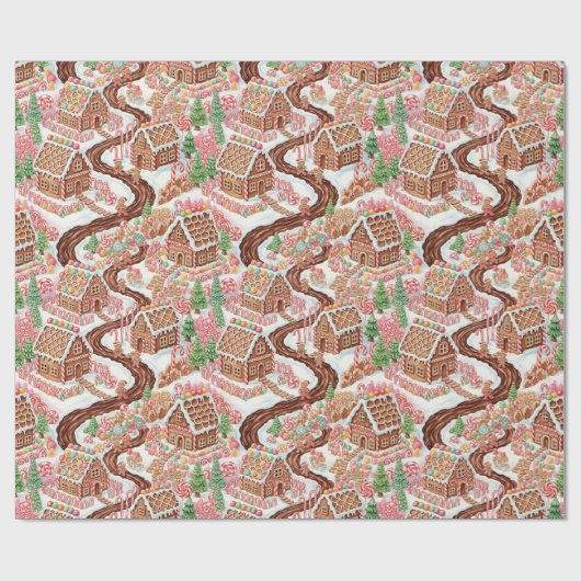 Magical Gingerbread Village Cadeaupapier (Vlak)