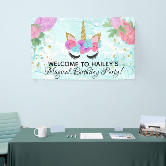 Magical Girls Unicorn Birthday Party Spandoek (Beurs)