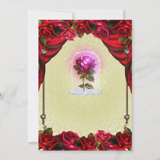 Magical Glow Roos Yellow Gold Quinceañera 15th Kaart (Achterkant)