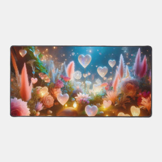 Magical Glowing Flowers Heart Garden Bureaumat