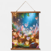 Magical Glowing Flowers Heart Garden  Hangend Wandkleed (Voorkant)