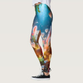 Magical Glowing Flowers Heart Garden  Leggings (Links)