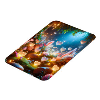 Magical Glowing Flowers Heart Garden  Magneet