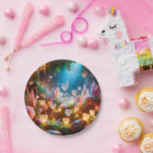 Magical Glowing Flowers Heart Garden  Papieren Bordje (Feest)