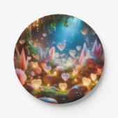 Magical Glowing Flowers Heart Garden  Papieren Bordje (Voorkant)