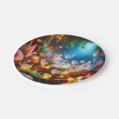 Magical Glowing Flowers Heart Garden  Papieren Bordje (Gekanteld)