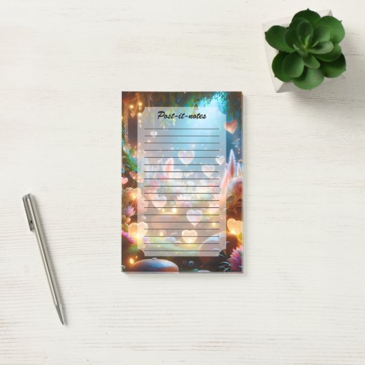 Magical Glowing Flowers Heart Garden  Post-it® Notes (Kantoor)