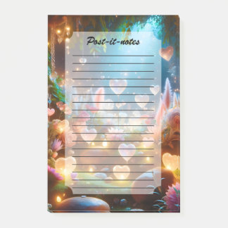 Magical Glowing Flowers Heart Garden  Post-it® Notes