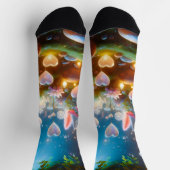 Magical Glowing Flowers Heart Garden  Sokken (Top)