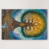Magical Glowing Tree Of Life Swirling Fantasy Legpuzzel (Horizontaal)