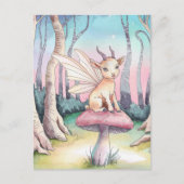 Magical Goat zit op een paddenstoel in het bos Briefkaart (Voorkant)