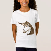 Magical Gold look Unicorn Portret T-shirt (Voorkant)