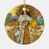 Magical Golden Princess Leo Renaissance Woman Keramisch Ornament (Voorkant)