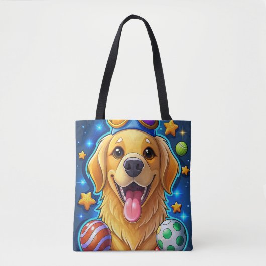 Magical Golden Retriever Puppy with Stars Tote Bag (Voorkant)