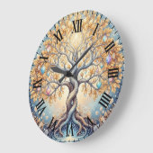 Magical Golden Tree Crystal Gems Spiritual Grote Klok (Hoek)