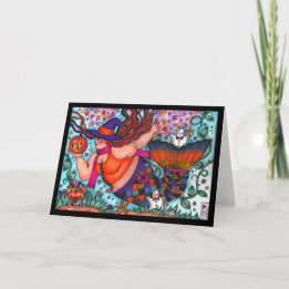 Magical Halloween Mermaid Folded Kaart