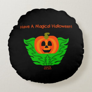 Magical Halloween Pumpkin Round Sierkussen Rond Kussen