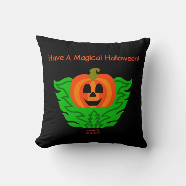 Magical Halloween Pumpkin Square Sierkussen (Voorkant)