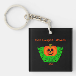 Magical Halloween Pumpkin Square Sleutelhanger