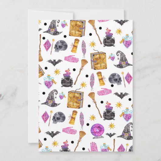 Magical Halloween Waterverf Whimsical Party Kaart (Achterkant)