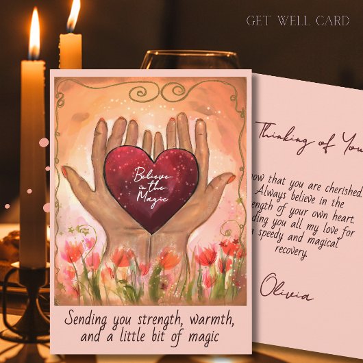 Magical Hands Heart Get Well Soon Healing Card Feestdagenkaart