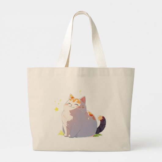 Magical Happy Plump Cat Tote Bag (Achterkant)