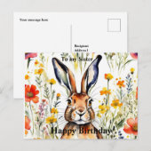 Magical Hare Birthday Briefkaart (bewerkbaar) (Voorkant / Achterkant)