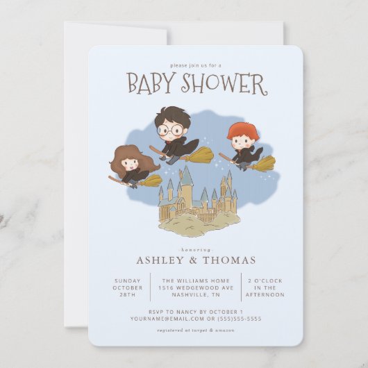 Magical Harry Potter and Hogwarts Baby shower Kaart (Voorkant)