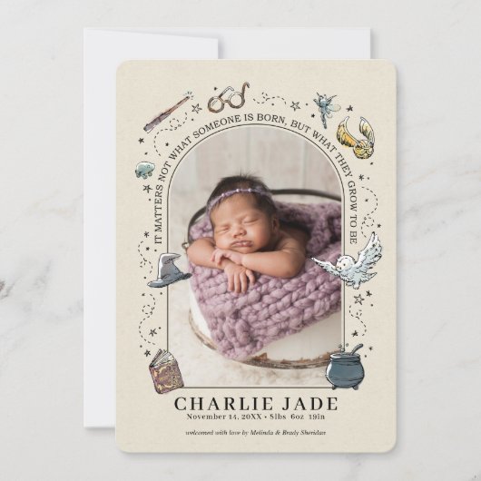 Magical Harry Potter Birth koninklijke aankondigin Kaart (Voorkant)