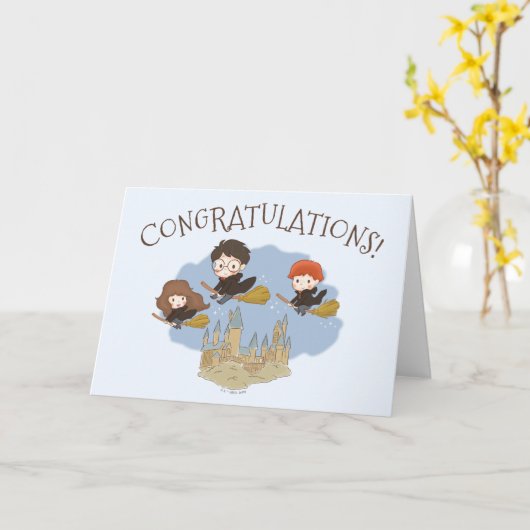Magical Harry Potter en Hogwarts Gefeliciteerd Kaart (Gele Bloem)