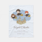 Magical Harry Potter & Hogwarts Baby Birth Stats Fleece Deken (Voorkant)