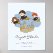 Magical Harry Potter & Hogwarts Baby Birth Stats Poster (Voorkant)