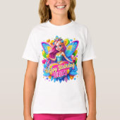 Magical Heart Fairy Rainbow Wings, Verjaardagscade T-shirt (Voorkant)