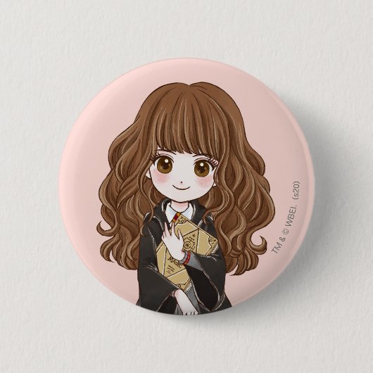 Magical Hermione Granger Waterverf Ronde Button 5,7 Cm (Voorkant)