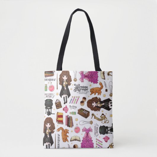 Magical Hermione Granger Waterverf Tote Bag (Voorkant)