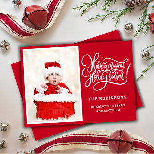 Magical Holiday Season Fotokaart Feestdagenkaart