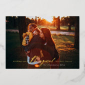 Magical Holiday Season Gold Foil Fotokaart Folie Feestdagenkaart (Voorkant)