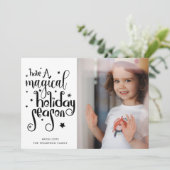 Magical Holiday Seizoen Foto Kerstmis Kaart (Staand voorkant)