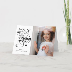 Magical Holiday Seizoen: Kerstmis met foto's afgew Feestdagen Kaart