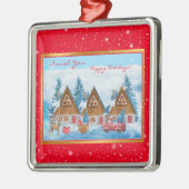 Magical Holiday Winter Landscape Customize Metalen Ornament (Links)