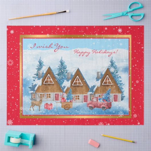 Magical Holiday Winter Landscape Customize Tissuepapier (Craft)