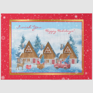 Magical Holiday Winter Landscape Customize Tissuepapier