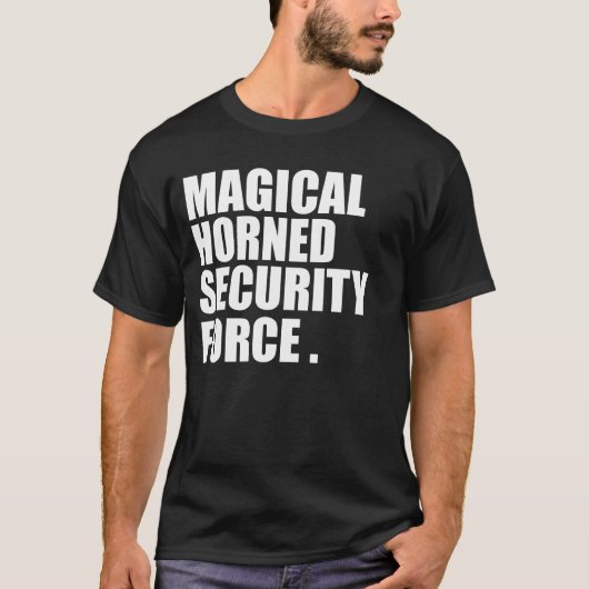 Magical Horned Security Force Funny Halloween T-shirt (Voorkant)