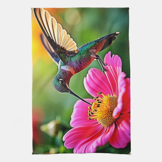 Magical Hummingbird Moments Design Theedoek (Verticaal)