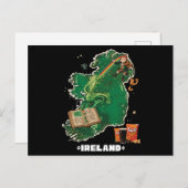 Magical Ireland Map Leprechaun Rainbow Briefkaart (Voorkant / Achterkant)