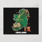 Magical Ireland Map Leprechaun Rainbow Briefkaart (Voorkant)