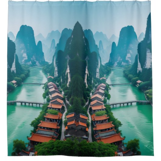 Magical Karst River Serenity Douchegordijn (Voorkant)