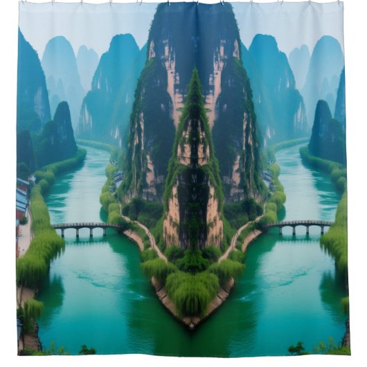 Magical Karst River Serenity Douchegordijn (Voorkant)