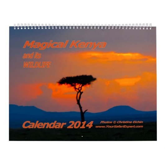 Magical Kenya en zijn Wildlife Calendar 2014 2-Pg. Kalender (Hoes)